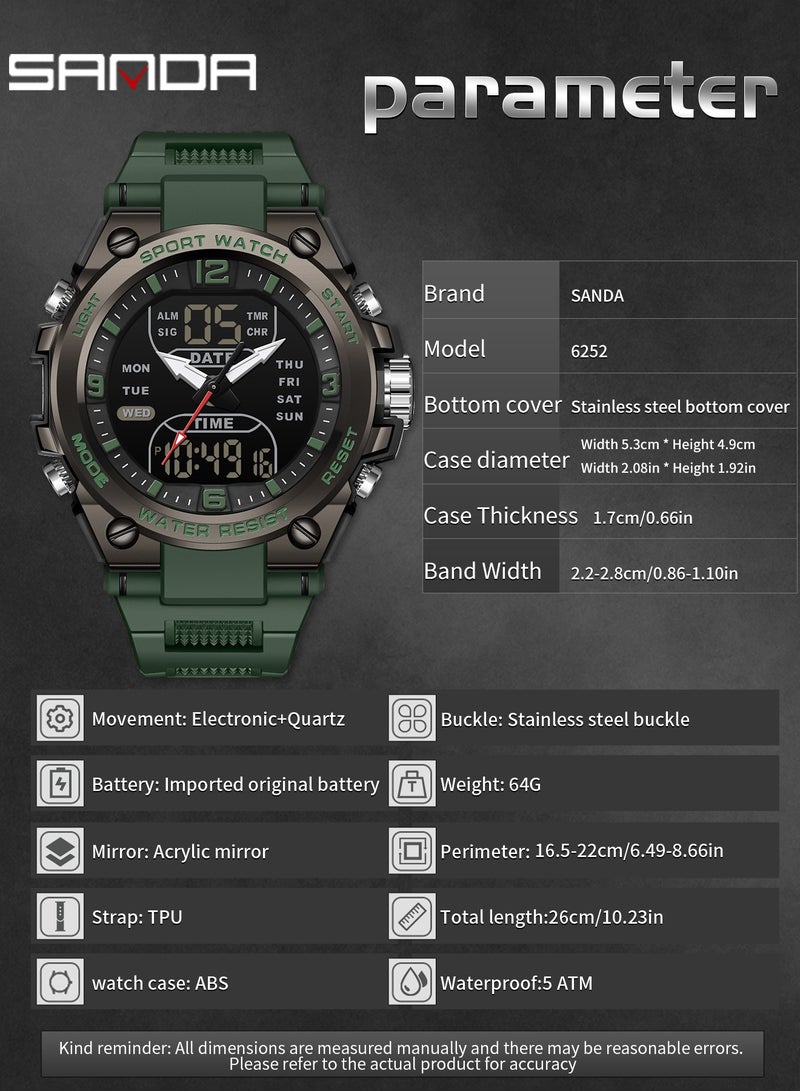 Sanda Top Brand Fashionable Men's Electronic Watch Multi functional Waterproof Countdown Men's Digital Watch - Image 4