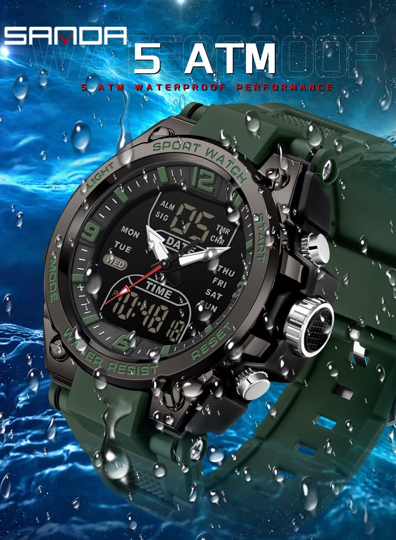 Sanda Top Brand Fashionable Men's Electronic Watch Multi functional Waterproof Countdown Men's Digital Watch - Image 5