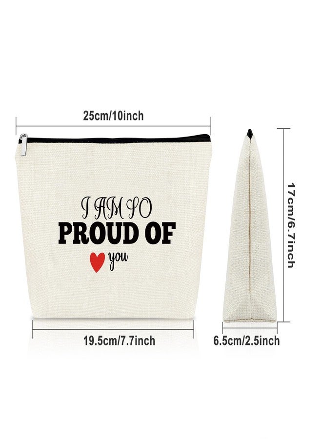 Sazuwu I Am so Proud of You Gifts Makeup Bag Inspirational Gifts for Daughter from Mom College Graduation Gifts for Her Proud of You Gifts for Women Cosmetic Bag Sobriety Gifts for Women - Image 2