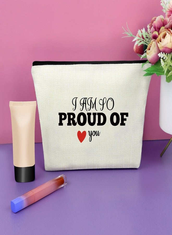 Sazuwu I Am so Proud of You Gifts Makeup Bag Inspirational Gifts for Daughter from Mom College Graduation Gifts for Her Proud of You Gifts for Women Cosmetic Bag Sobriety Gifts for Women - Image 4