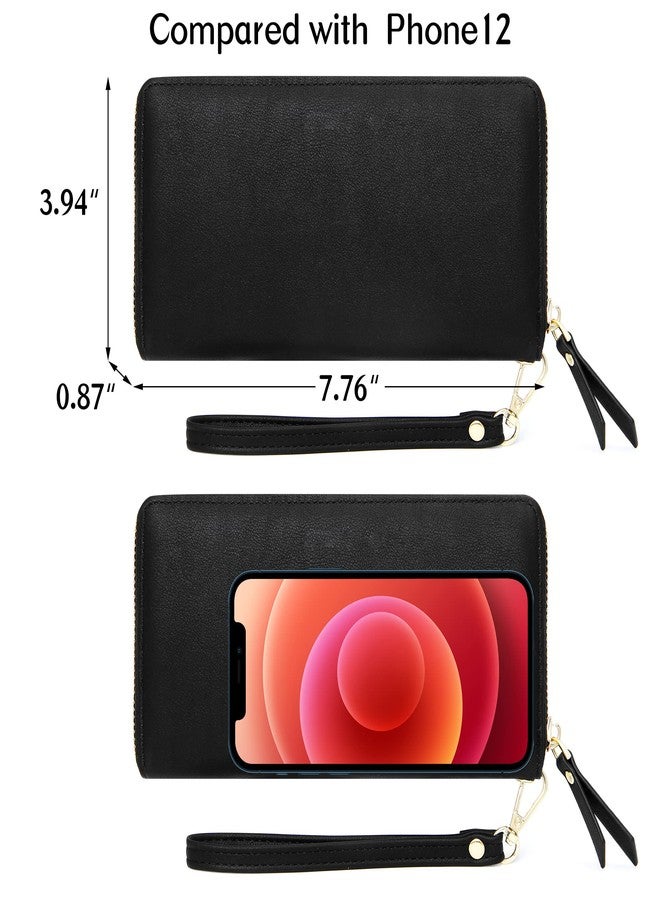 GEEAD Wristlet Wallets for Women PU Leather RFID Blocking Zip Around Long Phone Clutch Wallet - Image 4