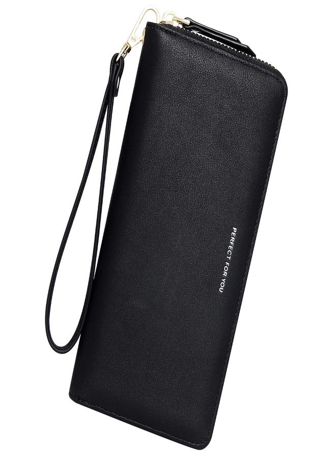 GEEAD Wristlet Wallets for Women PU Leather RFID Blocking Zip Around Long Phone Clutch Wallet - Image 1