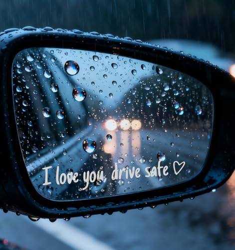 ValueBargain 10PCS I Love You Drive Safe Mirror Sticker I Love You Drive Safe Sticker for Car Windows Rearview Funny Cute Decals to Show Your Loves Waterproof and Reusable - Image 1