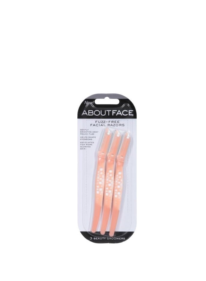 About Face About Face Fuzz-Free Facial Razors for Shaving & Exfoliating - Includes 3 Beauty Groomers - For Face, Lips & Eyebrows  - Image 2