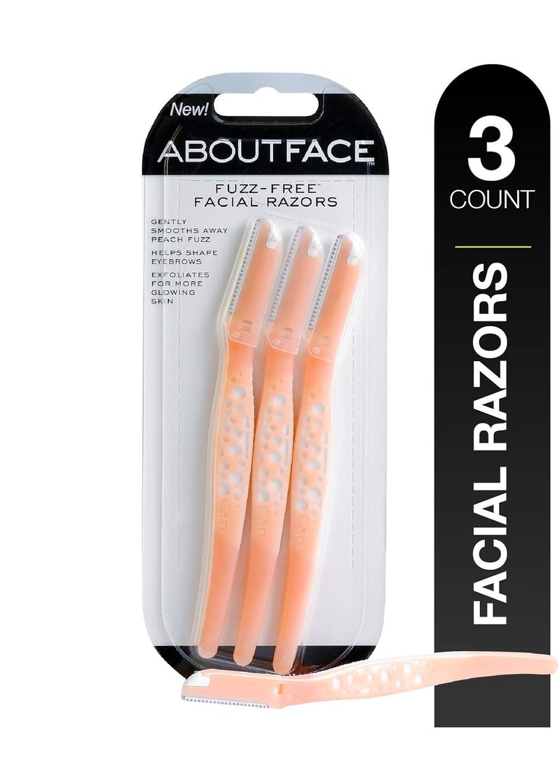 About Face About Face Fuzz-Free Facial Razors for Shaving & Exfoliating - Includes 3 Beauty Groomers - For Face, Lips & Eyebrows  - Image 1