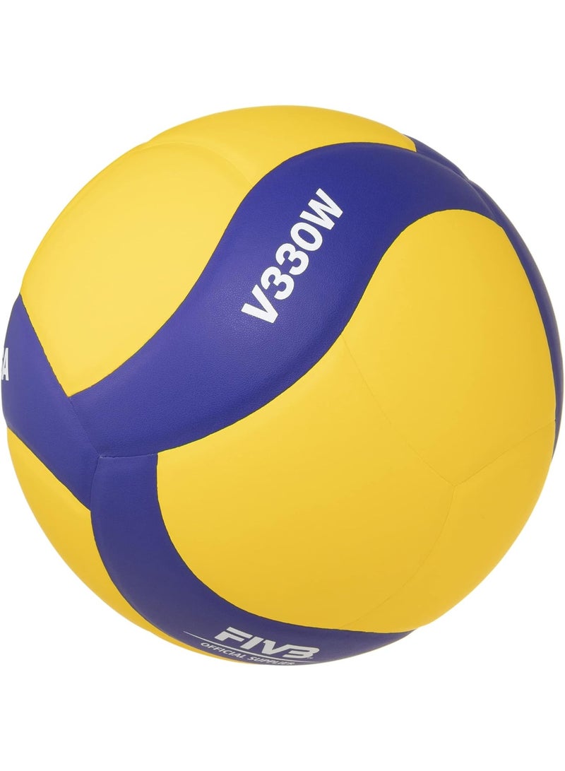 Mikasa V330W Volleyball Size 5 Official Training & Competition Ball Premium Synthetic Leather Yellow/Blue - Image 4
