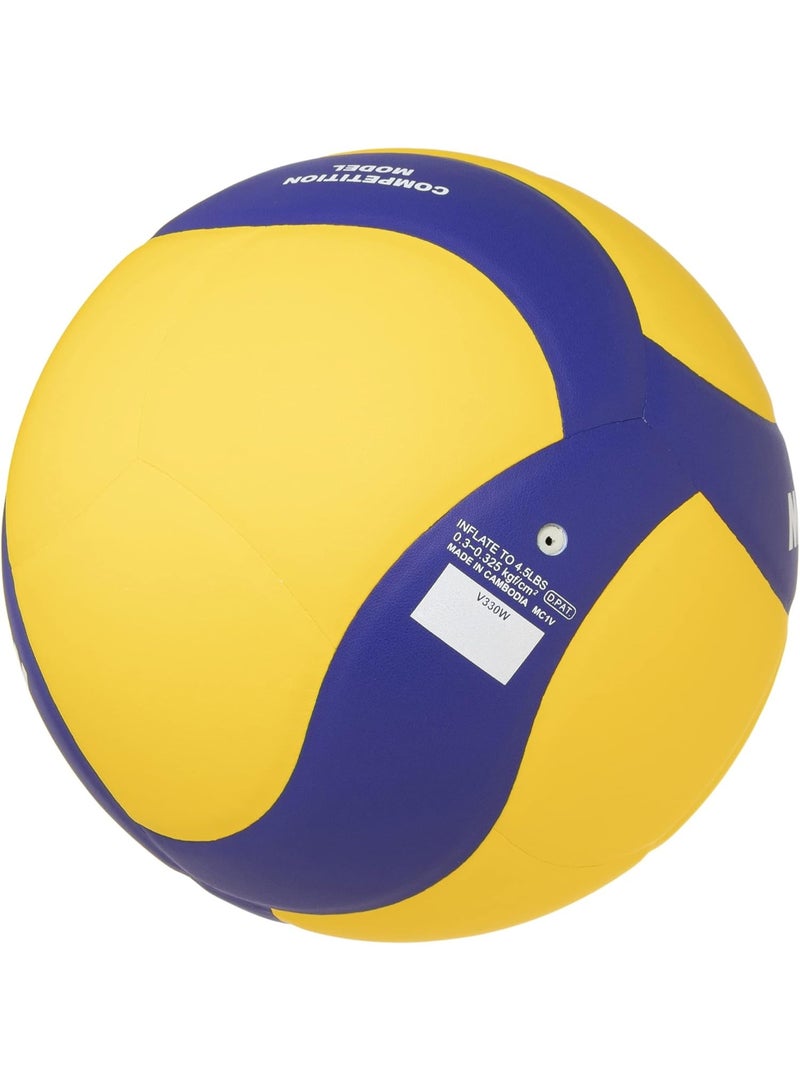 Mikasa V330W Volleyball Size 5 Official Training & Competition Ball Premium Synthetic Leather Yellow/Blue - Image 3