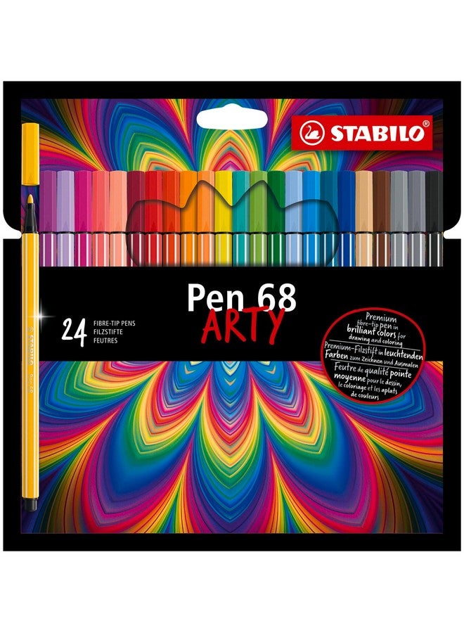 STABILO STABILO Premium Felt Tip Pen Pen 68 Wallet of 24 Assorted Colours, Arty Assorted Colours (6824-1-20)  - Image 1