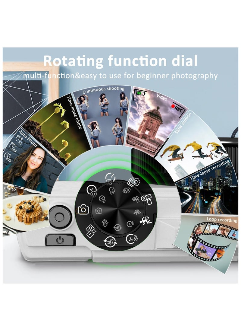ASIV Compact Retro 64MP Digital Camera – 4K UHD Video Recording, 180° Flip Screen, 18x Digital Zoom, Includes 32GB TF Card, Wireless Camera for YouTube Vlogging  - Image 3