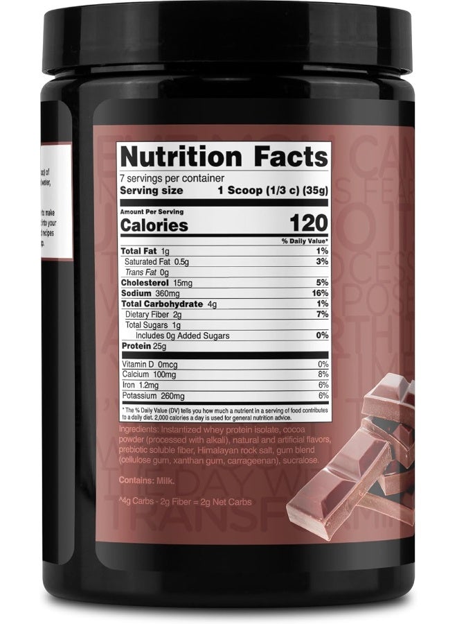TransformHQ Whey Protein Isolate (WPI) Chocolate Flavored 7 Servings - Performance Protein Powder - Image 4