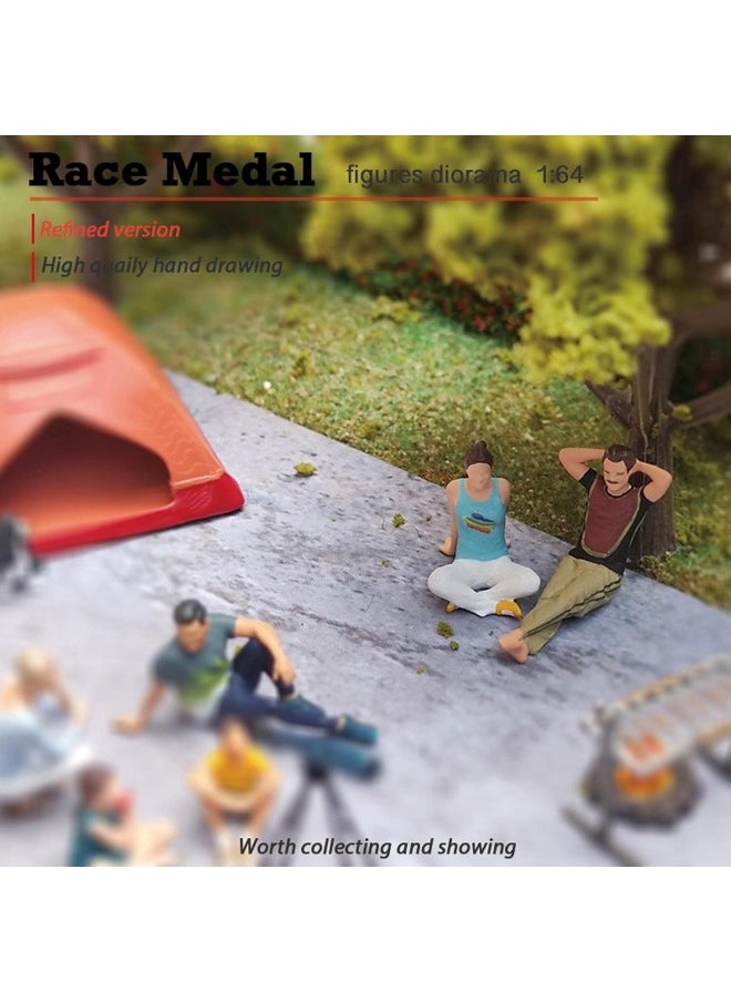 silvercnc People Figurines 1:64 Scale Model Trains Architectural Resin Figures Tiny People Figures Miniature BBQ Scenes for Fire Wheel S Scale - Blue Telescope  - Image 3
