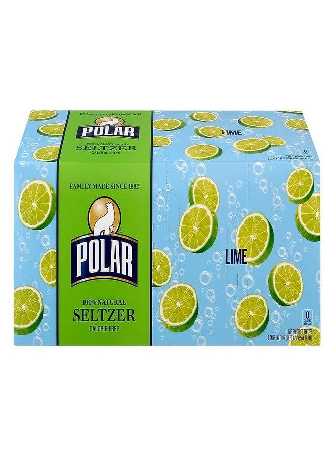 Polar Lime Seltzer, 12 oz., 24 Cans, Sugar-Free