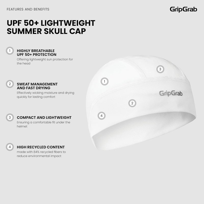 GripGrab UPF 50+ Lightweight Summer Cycling Skull Cap UV Protection Under Helmet Liner SPF Hot Weather Bicycle Headwear - Image 2