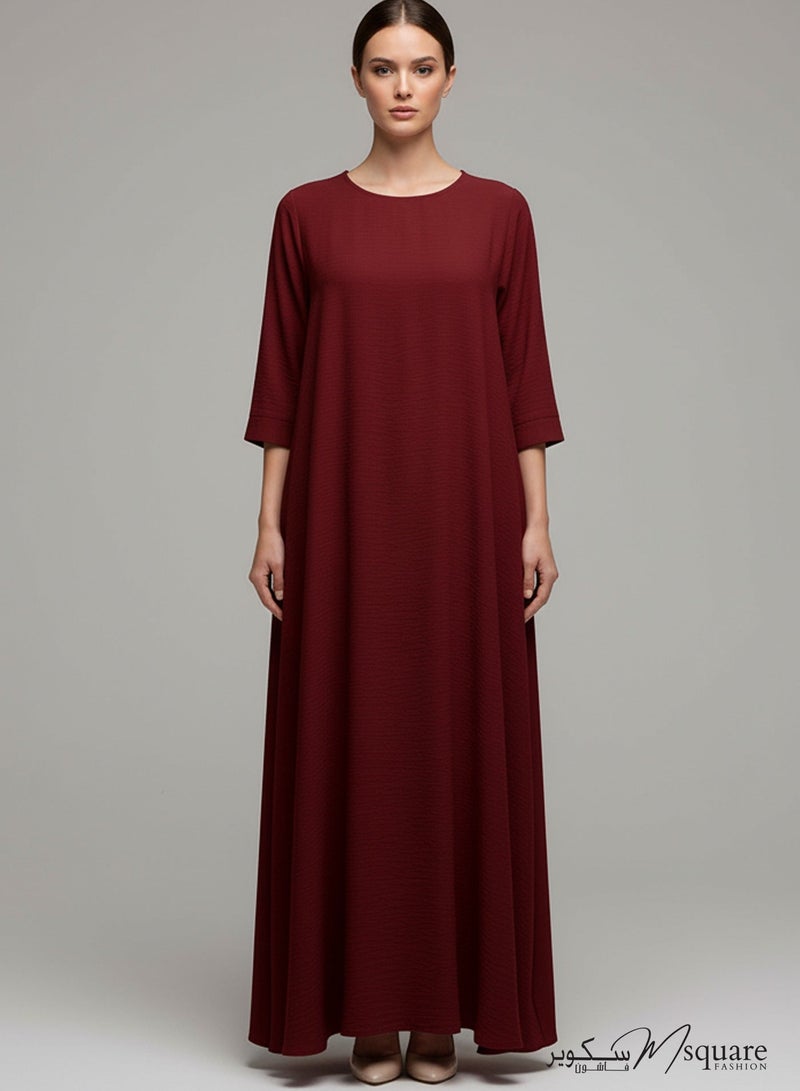 MSquare Fashion Maroon CEY Fabric Inner Slip Dress for Abaya – Soft Underdress - Image 1