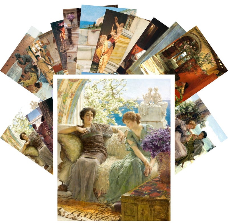 PIXILUV Vintage PostCards 24 pcs Antique Roman and Greek Life Scenes Vintage Book Illustration - Image 1