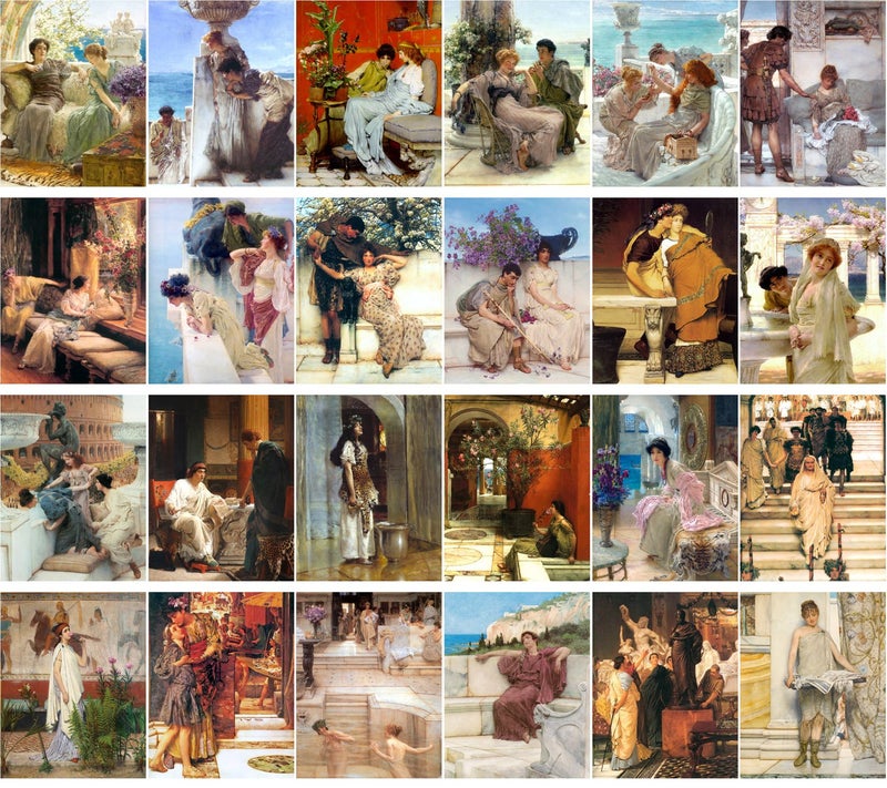 PIXILUV Vintage PostCards 24 pcs Antique Roman and Greek Life Scenes Vintage Book Illustration - Image 2