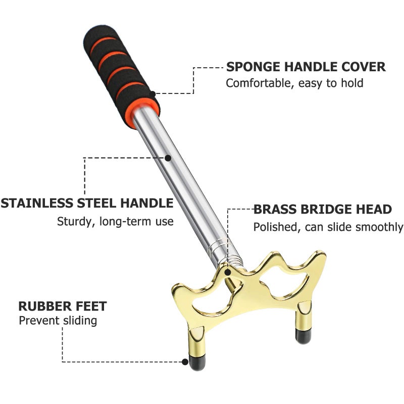 Skylety Pool Cue Snooker Stick Pool Table Accessories Retractable Billiards Cue Rest with Removable Brass Bridge Head (Low Bridge Head,Stainless Steel) - Image 5