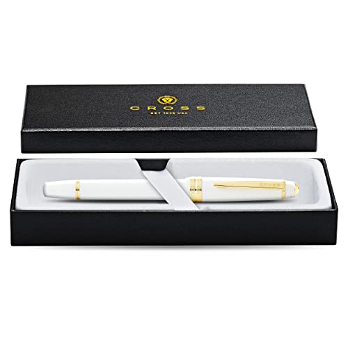 Cross Bailey Light Polished White Rollerball Pen – Refillable, Medium Point Black Ink, Presented in Everyday Gift Box - Image 3