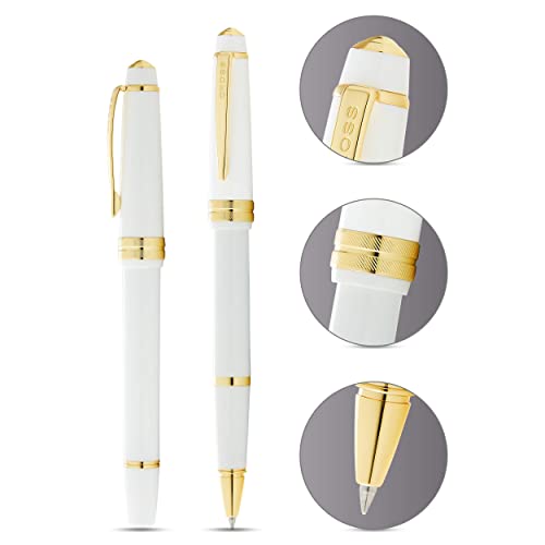 Cross Bailey Light Polished White Rollerball Pen – Refillable, Medium Point Black Ink, Presented in Everyday Gift Box - Image 2