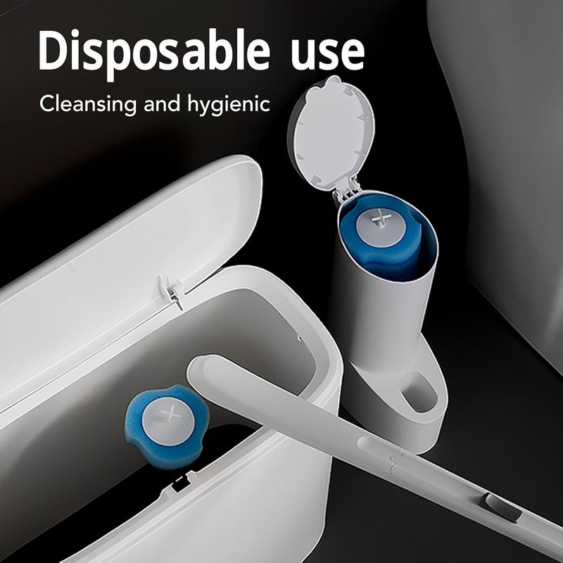 Jiawu 16 Toilet Bowl Wand Refills, Disposable Toilet Brush Refills, Sponge Toilet Brush Heads, Toilet Brush Wand Refills Toilet Scrubber Refills for Bathroom, Not Included Toliet Wand and Holder - Image 5