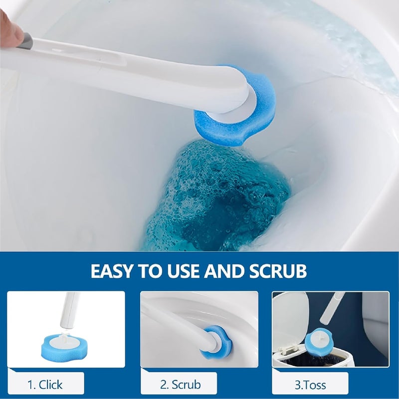 Jiawu 16 Toilet Bowl Wand Refills, Disposable Toilet Brush Refills, Sponge Toilet Brush Heads, Toilet Brush Wand Refills Toilet Scrubber Refills for Bathroom, Not Included Toliet Wand and Holder - Image 4
