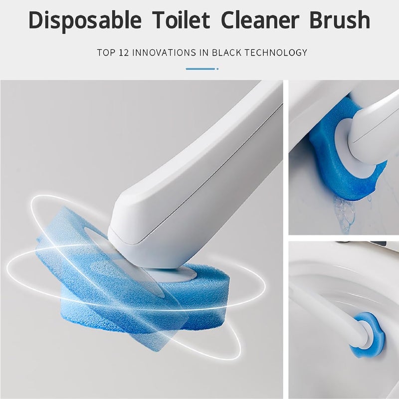Jiawu 16 Toilet Bowl Wand Refills, Disposable Toilet Brush Refills, Sponge Toilet Brush Heads, Toilet Brush Wand Refills Toilet Scrubber Refills for Bathroom, Not Included Toliet Wand and Holder - Image 2