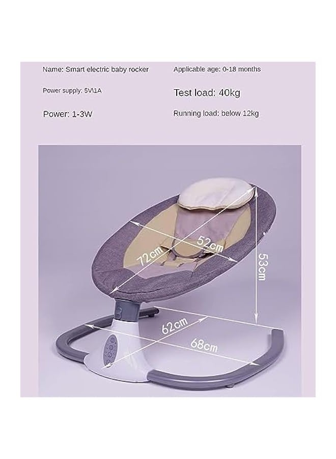 TRASSLE Baby Swing & Rocking Chair for Infants,Electric Baby Bouncer,Motorized Baby Rocker,Smart Bluetooth Electric Cradle With Remote control and Mosquito Net - Image 2