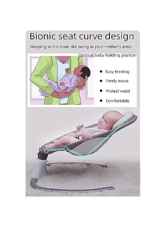 TRASSLE Baby Swing & Rocking Chair for Infants,Electric Baby Bouncer,Motorized Baby Rocker,Smart Bluetooth Electric Cradle With Remote control and Mosquito Net - Image 4