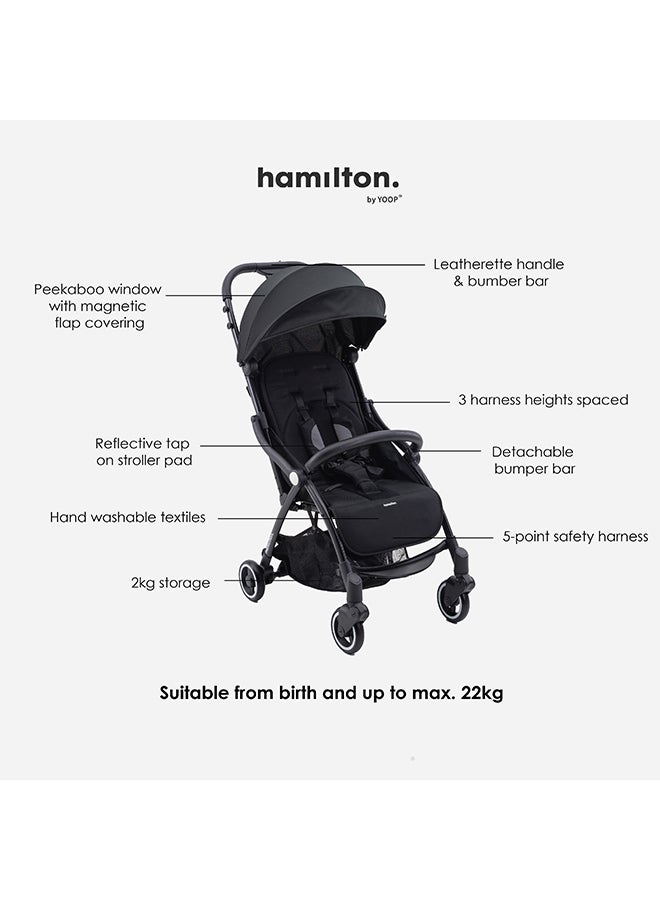 Hamilton Everyday Stroller Green MagicFold Cabin-Size Infant to 6 Years Travel System Ready SPF 50+ Canopy Magnetic Buckle Lightweight All-Wheel Suspension - Image 2