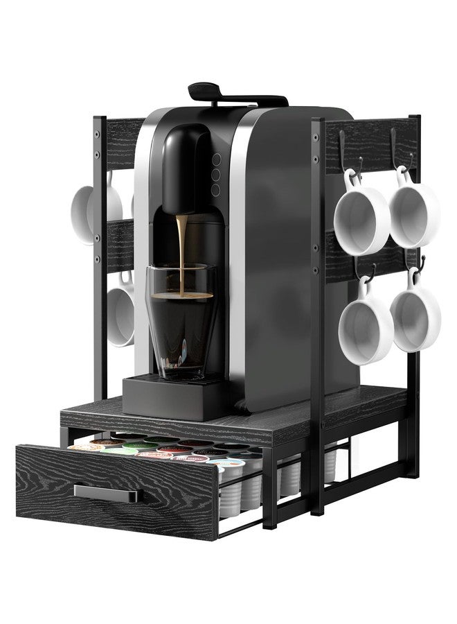 Evermagin Coffee Pod Drawer for K Cup, 35 Pods K-Cup Holder Organizer with Cup Holder, Durable Coffee Maker Stand with Storage Drawer, Black - Image 1