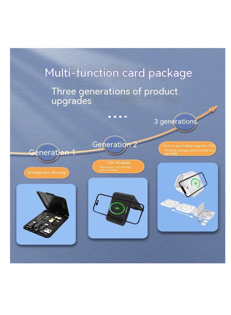 DIGI CORE Multifunctional Foldable Cable And Type C Cable Lightweight 15W Wireless Charger With Micro 5Pin Adaptor USB Adaptor Multiple Interfaces And Compact Easy To Carry For Travel - Image 5