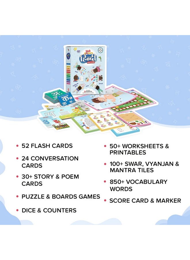 ClassMonitor ClassMonitor Hindi Language Learning Kit with Mobile App, 850+ Hindi Vocabulary Words, 100+ Swar, Vyanjan & Matra Tiles, 52 Flash Cards, 24 Conversion Cards, Puzzle for 2-6 Years Kids  - Image 3