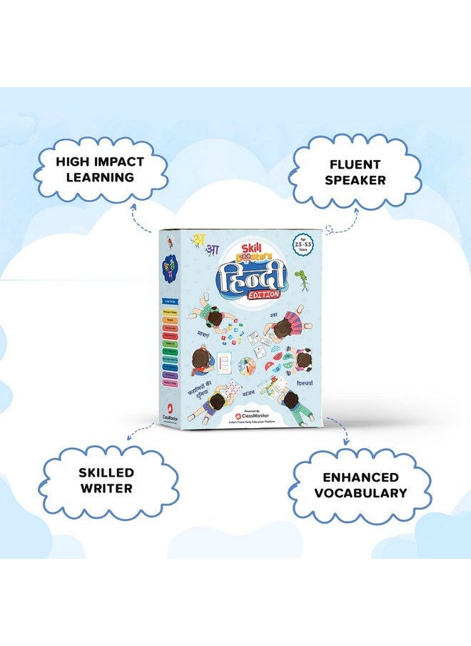 ClassMonitor ClassMonitor Hindi Language Learning Kit with Mobile App, 850+ Hindi Vocabulary Words, 100+ Swar, Vyanjan & Matra Tiles, 52 Flash Cards, 24 Conversion Cards, Puzzle for 2-6 Years Kids  - Image 4