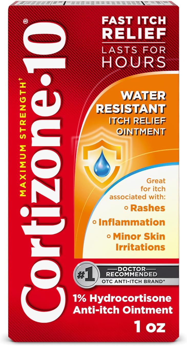 Cortizone 10 Cortizone10 Maximum Strength Water Resistant Itch Relief Ointment 1 Hydrocortisone FastActing AntiItch Cream for Bug Bites Rash Eczema Psoriasis Poison Ivy Oak Sumac More 2 oz - Image 1