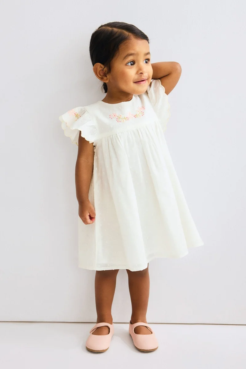 H&M Embroidery-detail cotton dress
