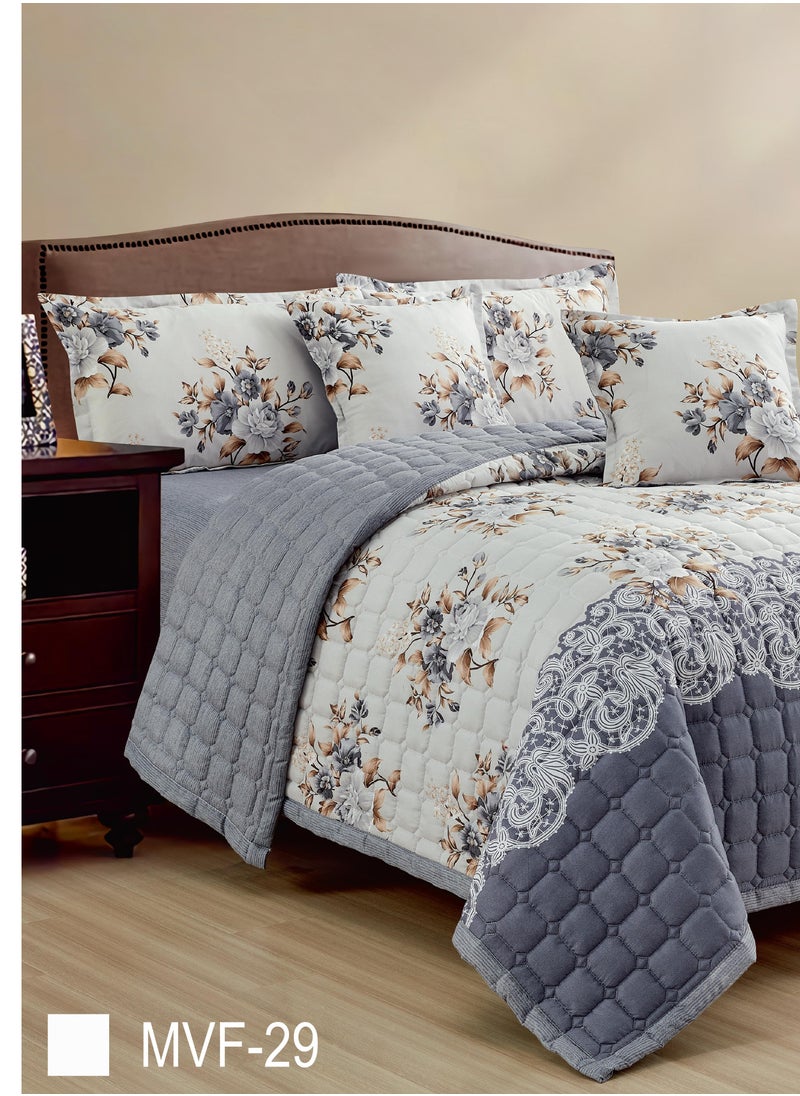 ماركه  - طقم لحاف سرير نفرين وجهين مضغوط مشجر 6 قطع مقاس 240 *220 سم - Image 1