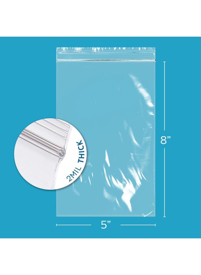 GPI 5 X 8 inches, 2 Mil Clear Reclosable Zip Bags, Case of 100 GPI Brand - Image 2