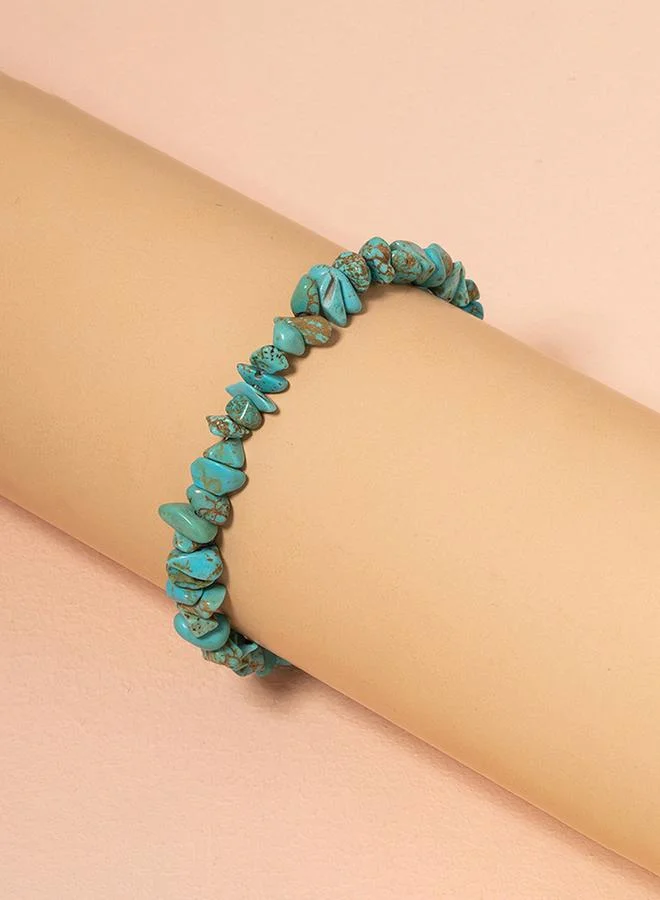 تايك تو Turquoise Chip Stone Beaded Bracelet
