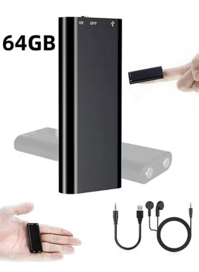فورمور تسجيل صوتي، 64 جيجابايت، تسجيل مستمر لمدة 375 ساعة، USB، صوت MP3 - Image 1