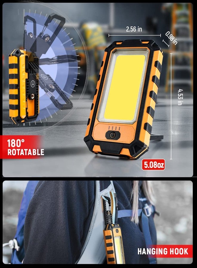 innofox LED Rechargeable Magnetic Work Light 40W 1500Lumens, Hanging Hook 4 Lighting Modes, Job Site Lighting for Car Repairing, Camping, Hunting, and Hurricane(Orange) - Image 5