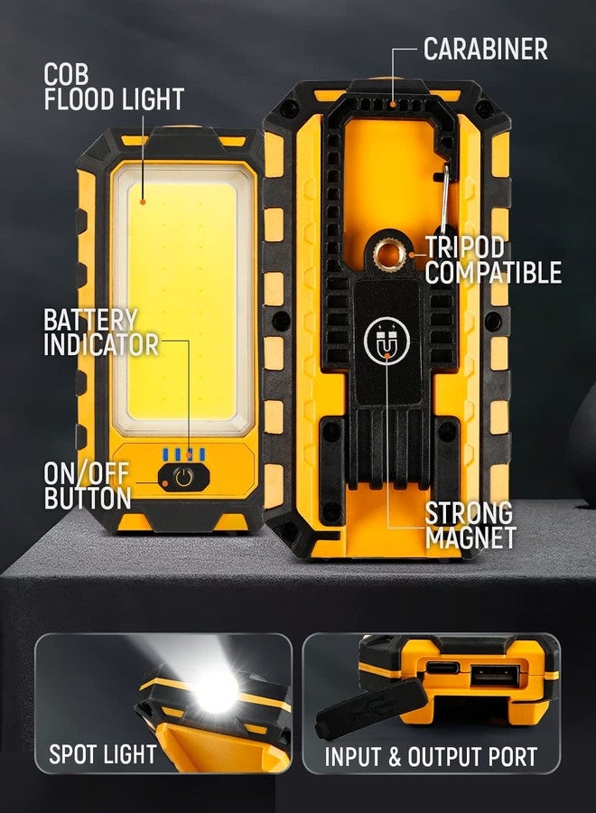 innofox LED Rechargeable Magnetic Work Light 40W 1500Lumens, Hanging Hook 4 Lighting Modes, Job Site Lighting for Car Repairing, Camping, Hunting, and Hurricane(Orange) - Image 4