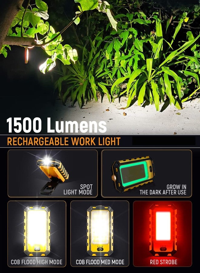 innofox LED Rechargeable Magnetic Work Light 40W 1500Lumens, Hanging Hook 4 Lighting Modes, Job Site Lighting for Car Repairing, Camping, Hunting, and Hurricane(Orange) - Image 3