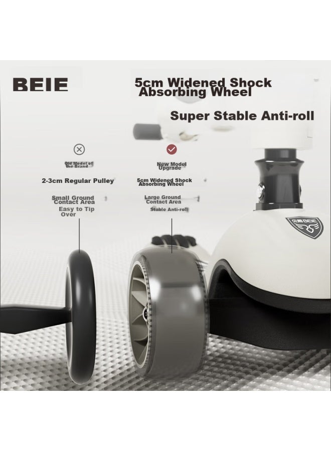Beie Scooter For Ages 1-14, Foldable And Detachable Seat, Two-in Design, Mica Gray - Image 4