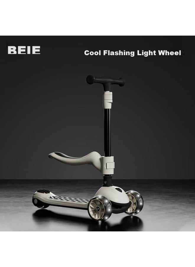 Beie Scooter For Ages 1-14, Foldable And Detachable Seat, Two-in Design, Mica Gray - Image 3