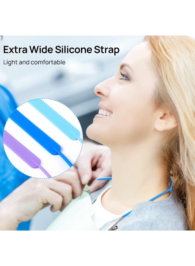 JMU Dental Bib Clips Autoclavable 10 Pcs, Silicone Bib Holders Clips Individually Wrapped Napkin Clips, Blue - Image 2