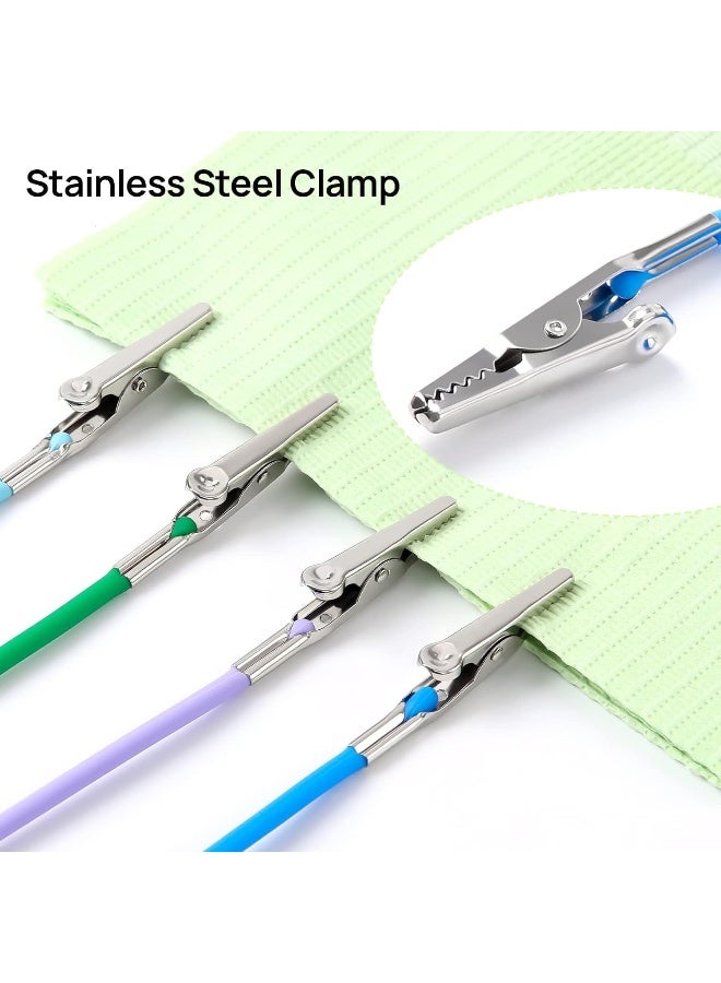 JMU Dental Bib Clips Autoclavable 10 Pcs, Silicone Bib Holders Clips Individually Wrapped Napkin Clips, Blue - Image 5