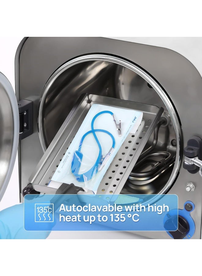 JMU Dental Bib Clips Autoclavable 10 Pcs, Silicone Bib Holders Clips Individually Wrapped Napkin Clips, Blue - Image 3