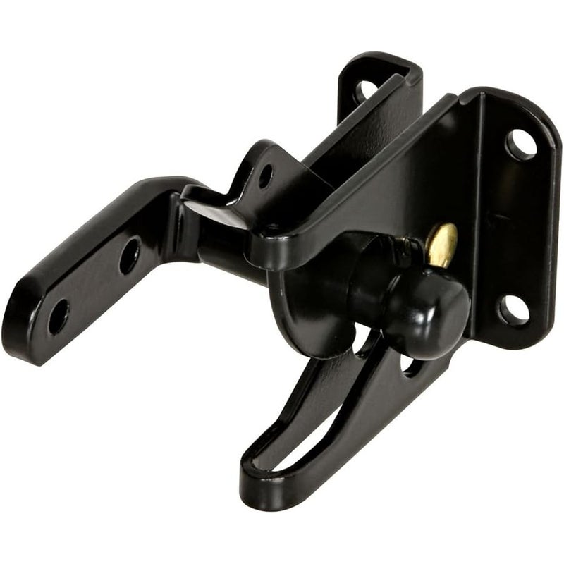 ناشونال هاردوير مزلاج بوابة اوتوماتيكي N101-337 V22 باللون الاسود، عبوة واحدة | Latches As the Gate Closes on Outswing Gates and Animal Pens; Mounts to Gate or Post, Reversible - Image 1