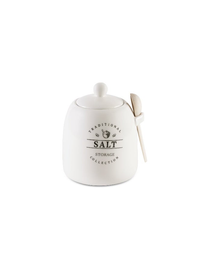 Pan Home Zira Salt Canister With Spoon 700Ml - White - Image 2