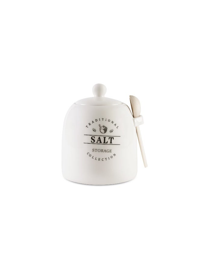 Pan Home Zira Salt Canister With Spoon 700Ml - White - Image 4